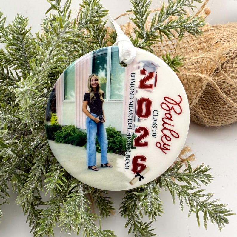 Personalized Graduation Photo Ornament – Class of 2026 or 2027 Senior ...