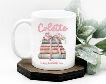 Personalized Coquette Mug for Book Lovers, In My Bookish Era, Customized Bottom Quote, Book Club Gift