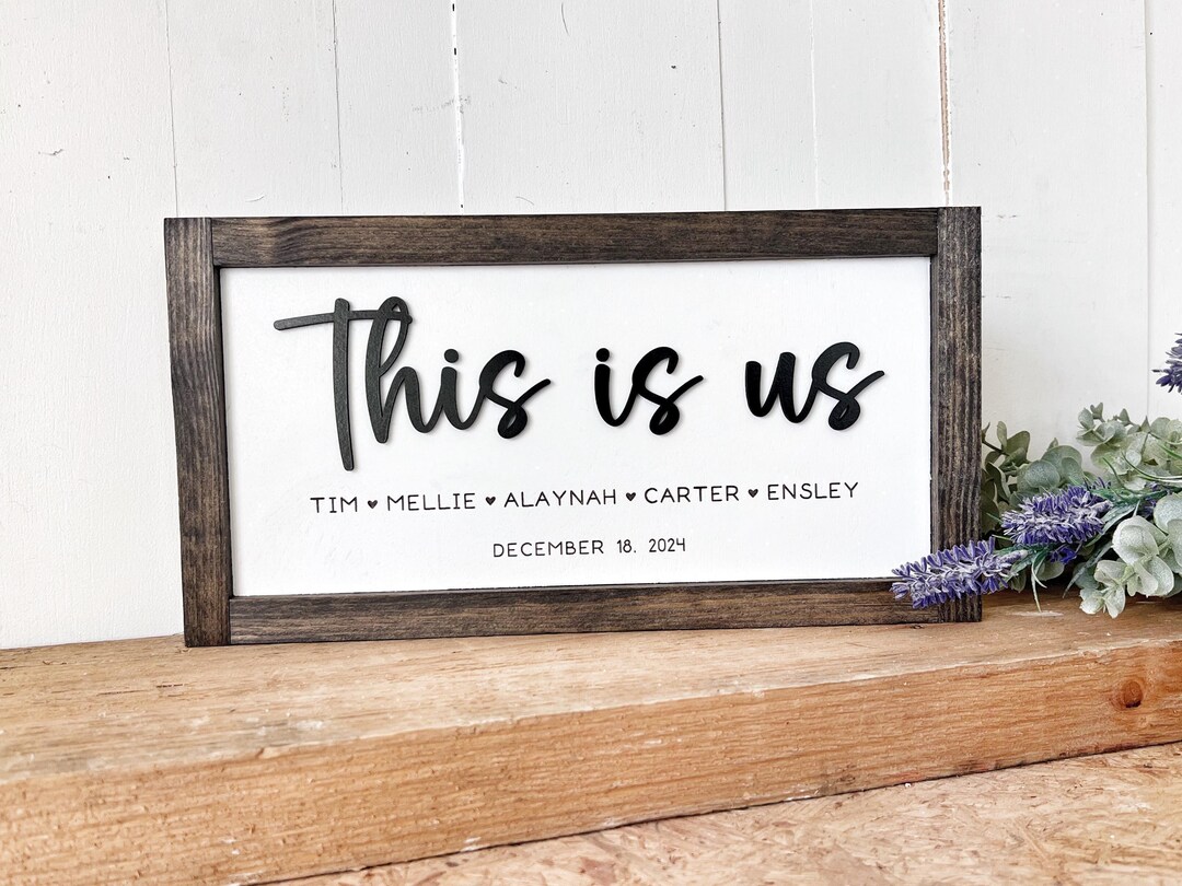 Personalized This is Us Wood Sign: Custom Family Name Gift - Etsy