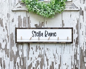 School Photo Board, Name Sign, Look What I Made Sign with Personalized Clips for Children&#39;s Artwork, 3D Laser Cut Design