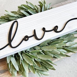 Love Wood Sign with Raised Lettering, Gift for Family