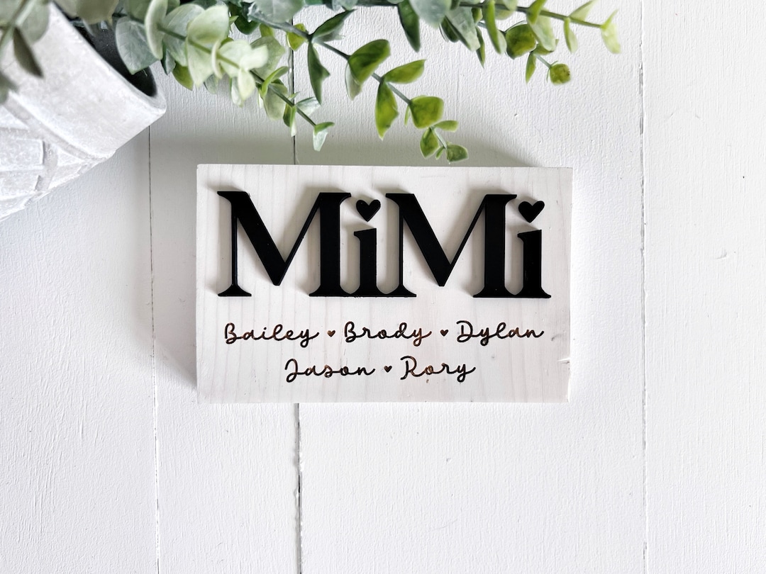 Mimi Sign With Names, Gift for Mimi, Personalized Mother’s Day Gift