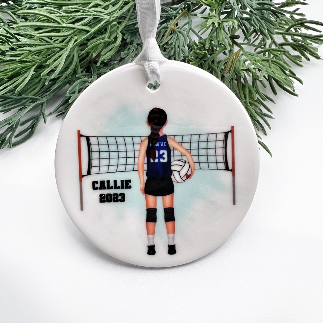 Volleyball Ornament Young Girl Volleyball Gift Volleyball Etsy