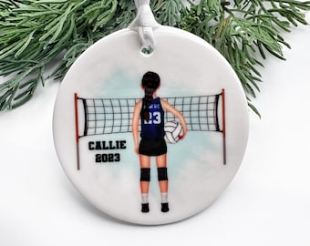 Volleyball Ornament, Girl Volleyball Gift, Club Volleyball Team Colors