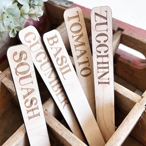 Engraved Veggie Garden Stakes: Plant Markers, Herb Labels