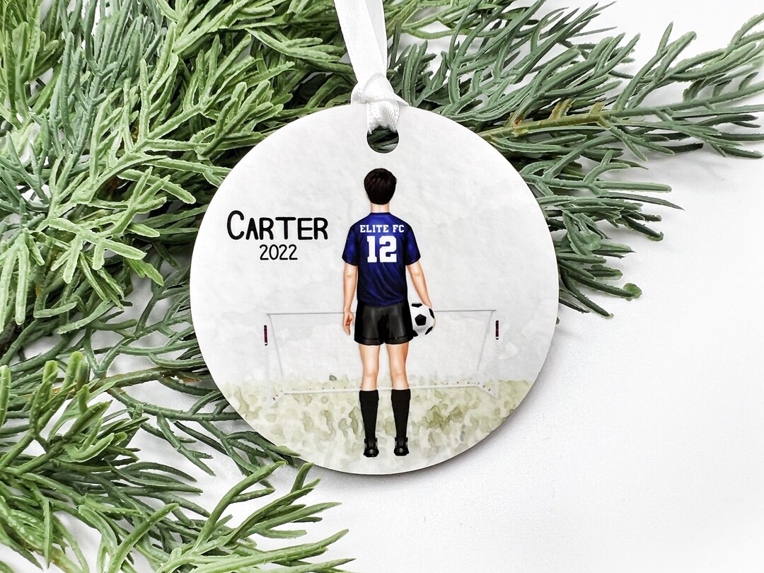 Teen Boy Soccer Ornament, Personalized Soccer Ornament for Men, Team
