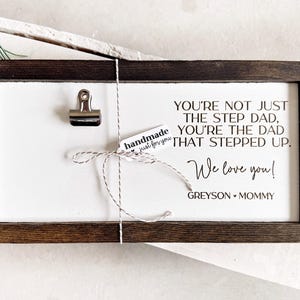 Bonus Dad Gift, Personalized Fathers Day Gift for Stepdad, Custom Photo Sign for Step Dad Stepfather, Stepped Up Dad image 6