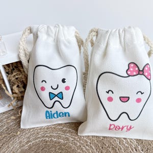 Personalized Tooth Fairy Bag with Tooth Jar - Custom Pouch for Boys and Girls