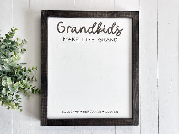 Grandkids Handprint Sign, DIY Gift for Grandma, Grandkids