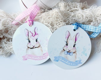 Easter Ornament for Kids, Bunny Easter Basket Tag, Basket tag for Kids