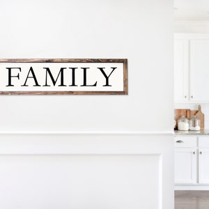 Family Sign, Rustic Farmhouse Decor, 3D Raised Laser Letter, Simple Lettered Word Sign, Living Room, New Family Gift image 5