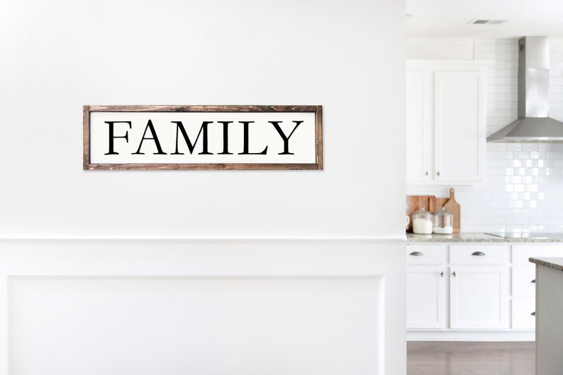 Family Sign, Rustic Farmhouse Decor, 3D Raised Laser Letter, Simple Lettered Word Sign, Living Room, New Family Gift image 5