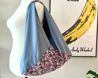 Handmade Japanese Floral Origami Bag – Cotton Shoulder Tote
