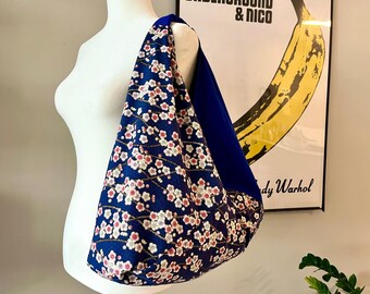 Handmade Japanese Floral Origami Bag – Cotton Shoulder Tote