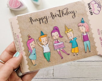 Clear stamps set, Birthday Boy theme stamps