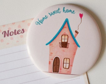 House magnet, magnetic fridge illustration, Home sweet home