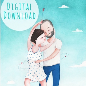 Download ritratto personalizzato, invio file digitale di un'illustrazione romantica- PROSSIMA DISPONIBILITA': AGOSTO 2025