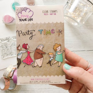 Set timbri in silicone tema Party, Clear stamps