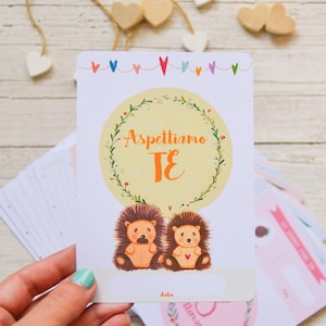 Set card Dolce attesa, 31 cartoline illustrate per la gravidanza con illustrazioni di frutta e verdura, regalo festa della mamma
