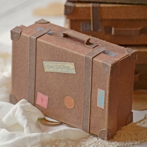 Valigia di cartone in miniatura, bomboniera per matrimonio e regalo per viaggiatori, 1 pz