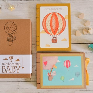 Box Welcome Baby, Diario del bebè + Album fotografico, idea regalo per nascita