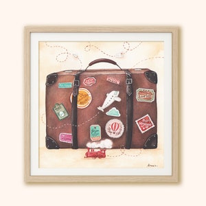 Poster Valigia, stampa su carta di illustrazione di viaggio