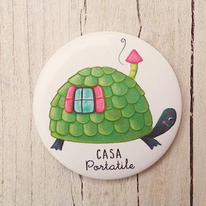 Ímã de tartaruga, ímã de geladeira ilustrado, casa portátil