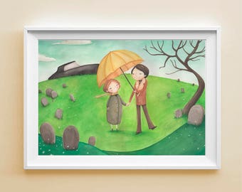 Movie poster  "Harold&Maude", cinema illustration print