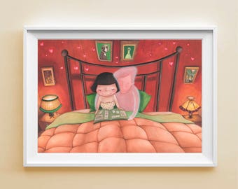 Póster de la película "Amélie", lámina con temática cinematográfica e ilustración de la película.