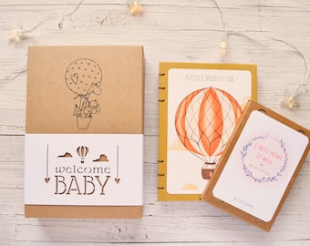 Box Welcome Baby, gift idea Baby diary + Baby Milestone Cards