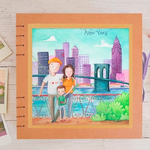 Album fotografico con ritratto di viaggio, copertina con illustrazione personalizzata - PROSSIMA DISPONIBILITA': AGOSTO 2025