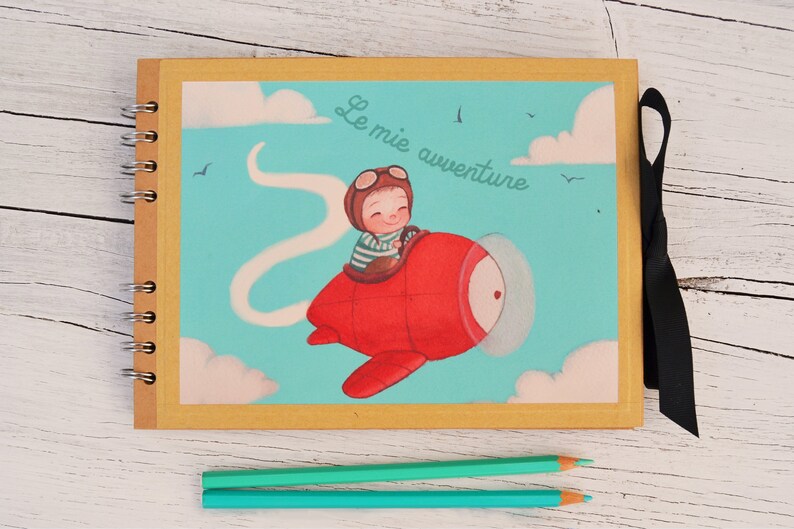 Children photo album customizable cover airplane Etsy
