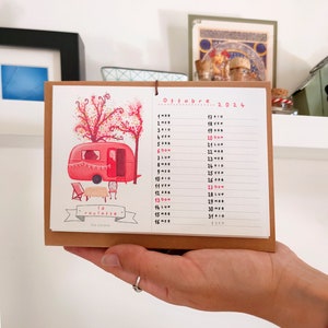 2024 Calendar 12 full color Illustrations, 12months desk calendar with drawings, office gift, Christmas present image 4