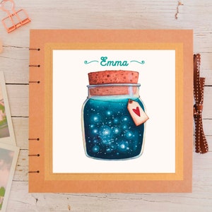 Album fotografico piccolo con barattolo di sogni, copertina personalizzabile