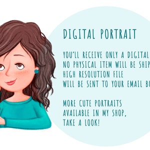 Download custom portrait, white background illustration for digital download NEXT AVAILABILITY: JUNE 2024 image 10