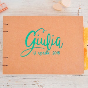 Album fotografico personalizzato con nome, dipinto a mano, formato A5