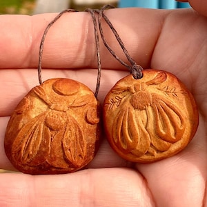 Hand carved avocado pit necklace. Moth. Moon phases. Witchy vibe. Necklace. Natural jewelry. Price for 1 necklace.