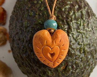 Carved avocado pit heart necklace | Love necklace | Love gift | Valentine’s day gift