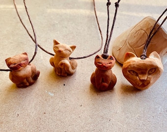 Handcarved avocado pit cat. Unique and beautiful :) Avocato. Cat jewelry. Cat lover necklace . Present for a cat person.