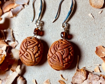 Earrings hand carved from avocado pits| Hand carved earrings | Boho earrings | lightweight earrings