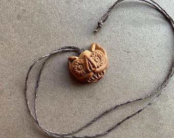 Carved avocado pit necklace | Bat | Wearable art | Natural jewelry
