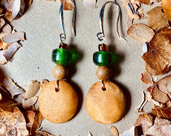 Earrings hand carved from avocado pits| Hand carved earrings | Boho earrings |