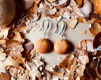 Earrings hand carved from avocado pits| Hand carved earrings | Boho earrings | Understated earrings