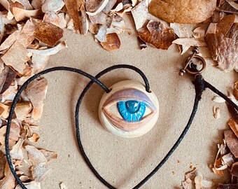 Avocado stone necklace. Third eye. Unique and beautiful . Amulet. Evil eye.