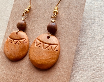 Earrings hand carved from avocado pits| Hand carved earrings | Boho earrings |