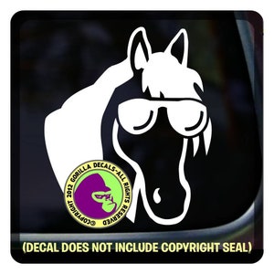SUNGLASSES HORSE HEAD Funny Equine Rider Vinyl Decal Sticker
