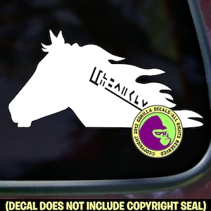 Mustang - Add Your CUSTOM BRAND, PICK Color & Size - Wild Horse Rider Vinyl Decal Sticker