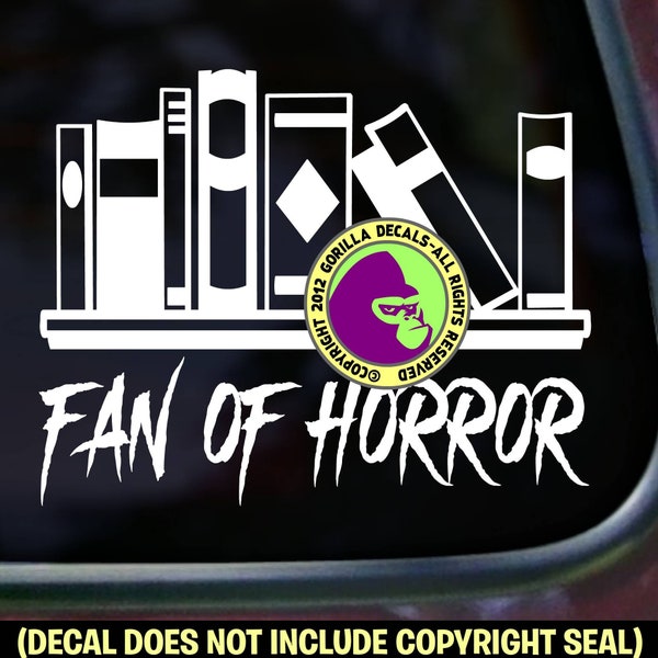 FAN OF HORROR Book Hobby Reading Novels Read Books Vinyl Decal Sticker