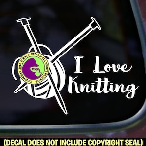 I LOVE KNITTING Knit Yarn Needles Vinyl Decal Sticker