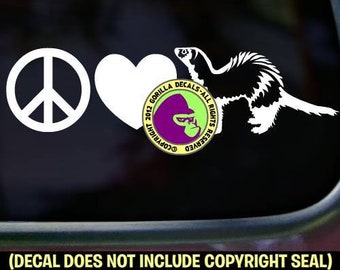 PEACE LOVE FERRET #2 Pet Ferrets Vinyl Decal Sticker